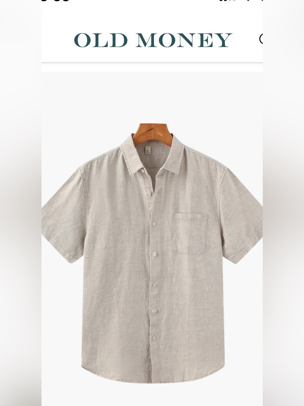 Linen, Men's Short Sleeve Button-Up Shirt in Beige by Old Money